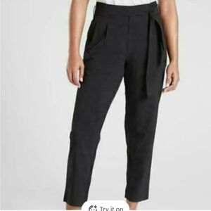 Athleta Skyline Pant II  | Women’s 12T | Black Paperbag High Rise Belted Tapered